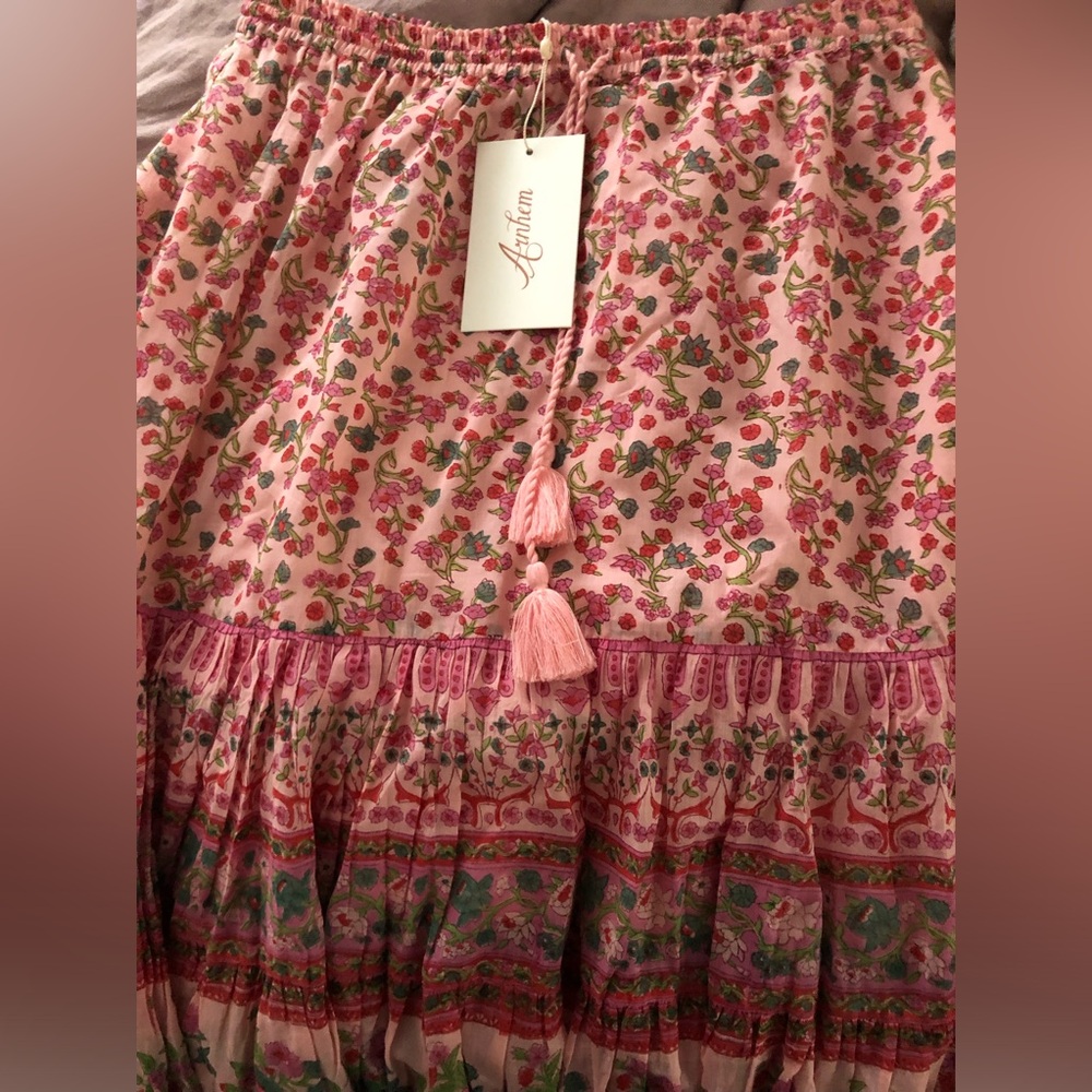 Arnhem Pink Floral Tiered Maxi Skirt - Picture 4 of 9